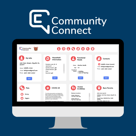 Example household safety profile on Community Connect