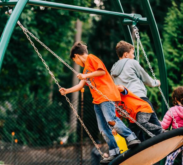 Kids playing on playground